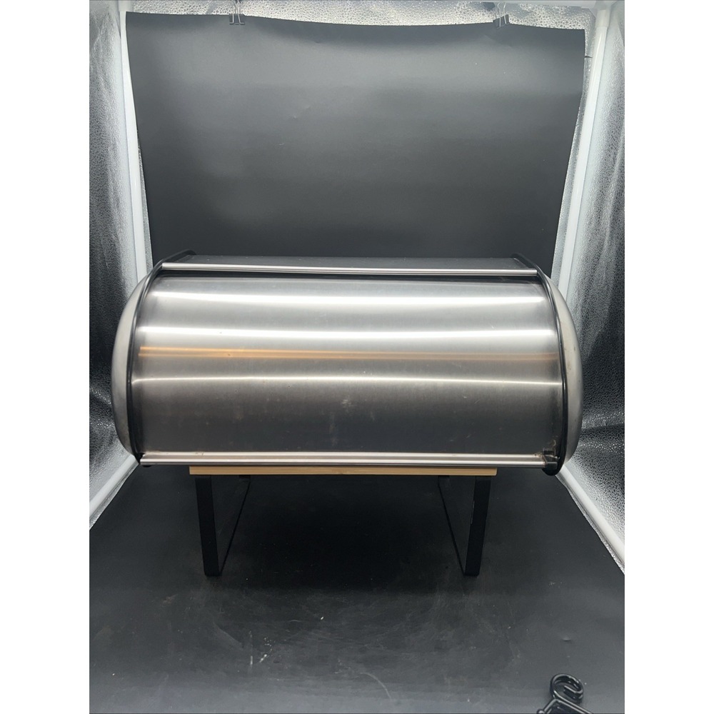 VTG MCM Chrome Oggi Corporation Bread Bin With Roll Top Lid Bread Box Kitchen